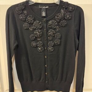 Willie Smith black fancy cardigan Size small